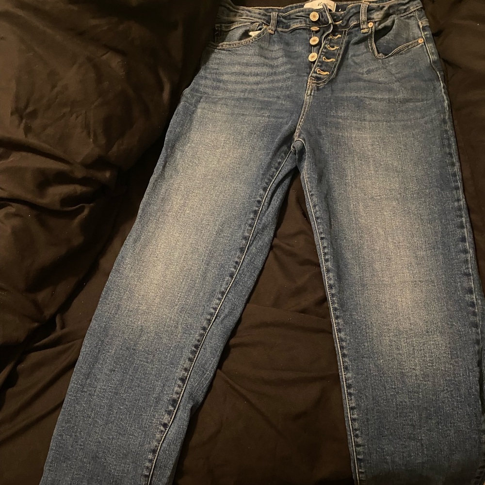 KanCan High Rise Button Fly Jeans - Blue